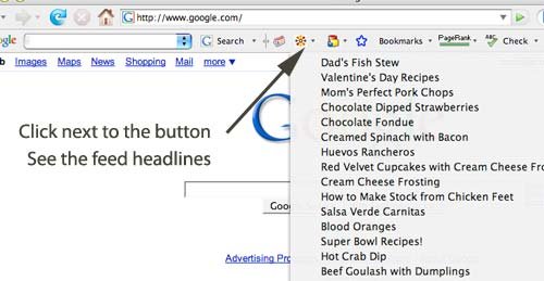 Google toolbar example